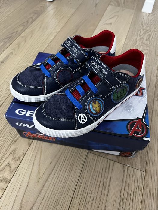 Geox - Tenisi cu velcro si imprimeu Marvel