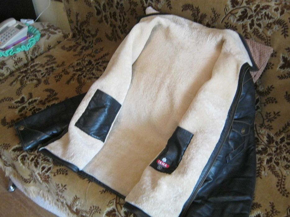 куртка кожаная теплая