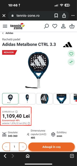 Racheta Padel Adidas CTRL 3.3  (2024) *Cumparata la reducere