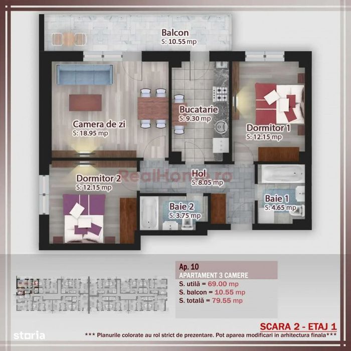 3 camere | STB | parcuri | metrou | 2026 | premium | decomadat