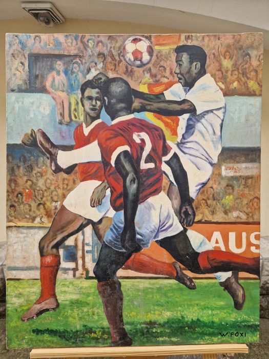 Страхотна антикварна картина масло върху платно