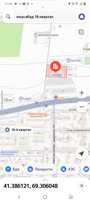 2-комн. квартира, 55м² + терраса, Юнусабат 16-й квартал, Xon Saroy