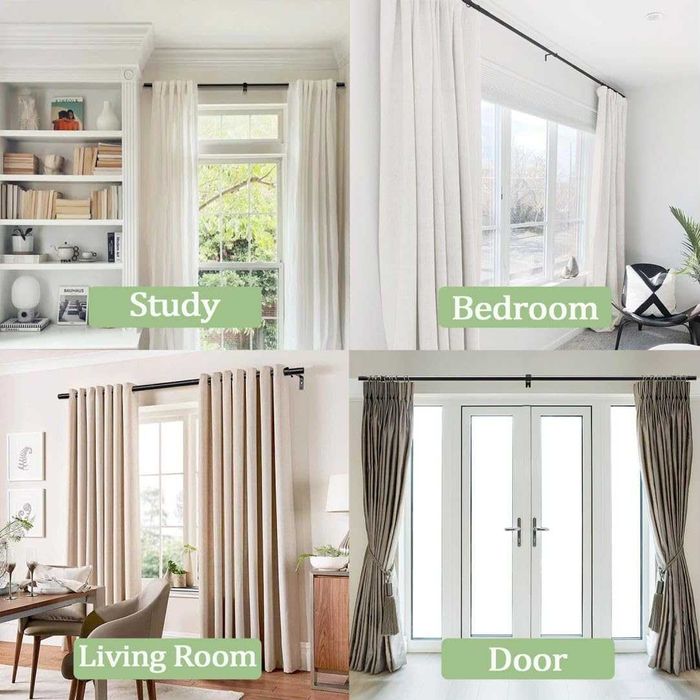 Телескопичен корниз за пердета 84–150 см – Бял, с комплект за монтаж