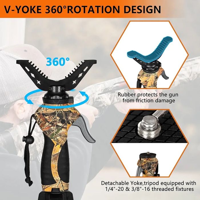 FIERY DEER Регулируема Стойка за стрелба, Ловен Трипод (Gen 4), 160 см