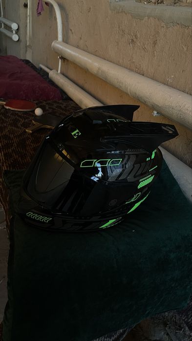 Мотошлем Qike green original