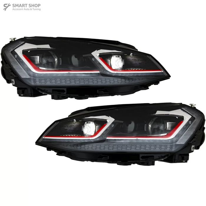 Faruri LED VW Golf 7 VII (2012-2017) Facelift G7.5 GTI Look cu Semnal