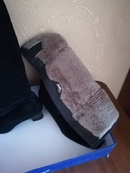 Сапоги зимние замшевые