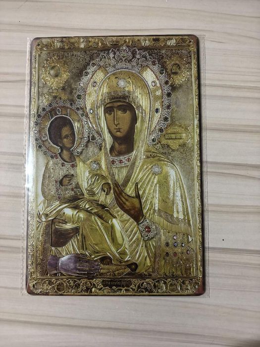 Метална Икона - Богородица с младенеца Бачковския манастир