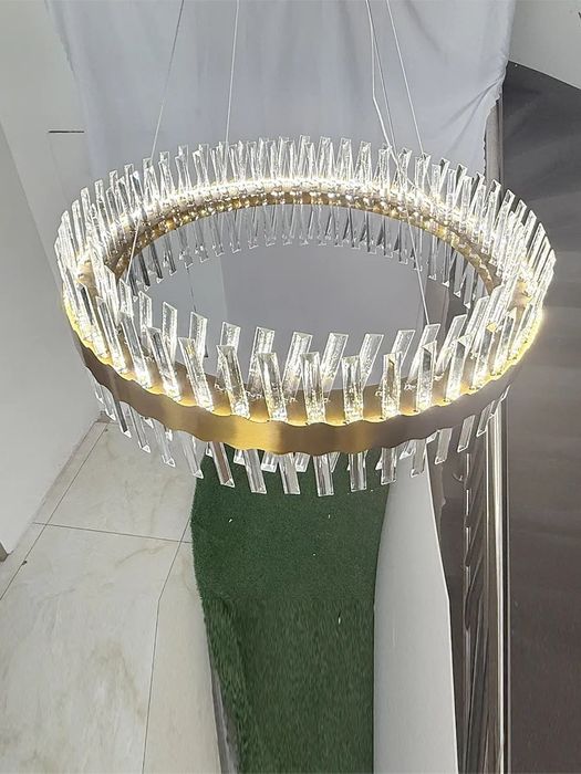 Люстра потолочная Crystal Gold Ring LED, золотая, 60/80 см