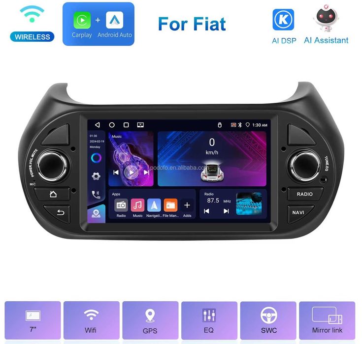 Мултимедия за Fiat Fiorino навигация Android 2DIN плеър Fiorino Фиат