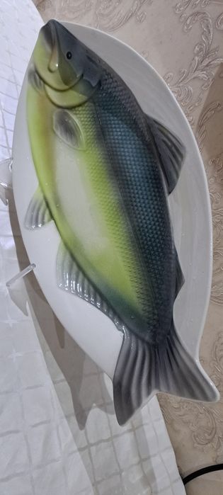 Фарфор большая рыбница длина 50см  новый