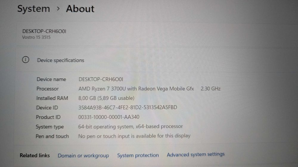Лаптоп Dell Vostro 15 3515 + Подарък таблет Alcatel