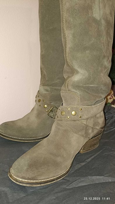 Италиански ботуши висококачествен естествен велур