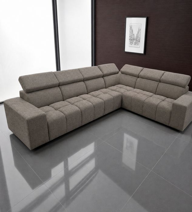 NOU Coltar L-form XXL, gri, extensibil