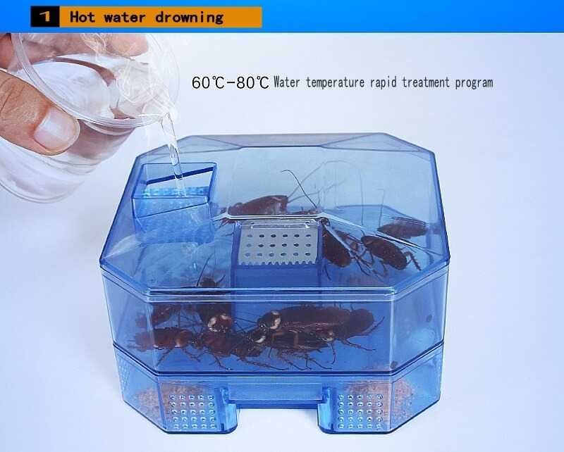 Capcana pentru gandaci reutilizabila din plastic cu 4 zone si 2 nivele