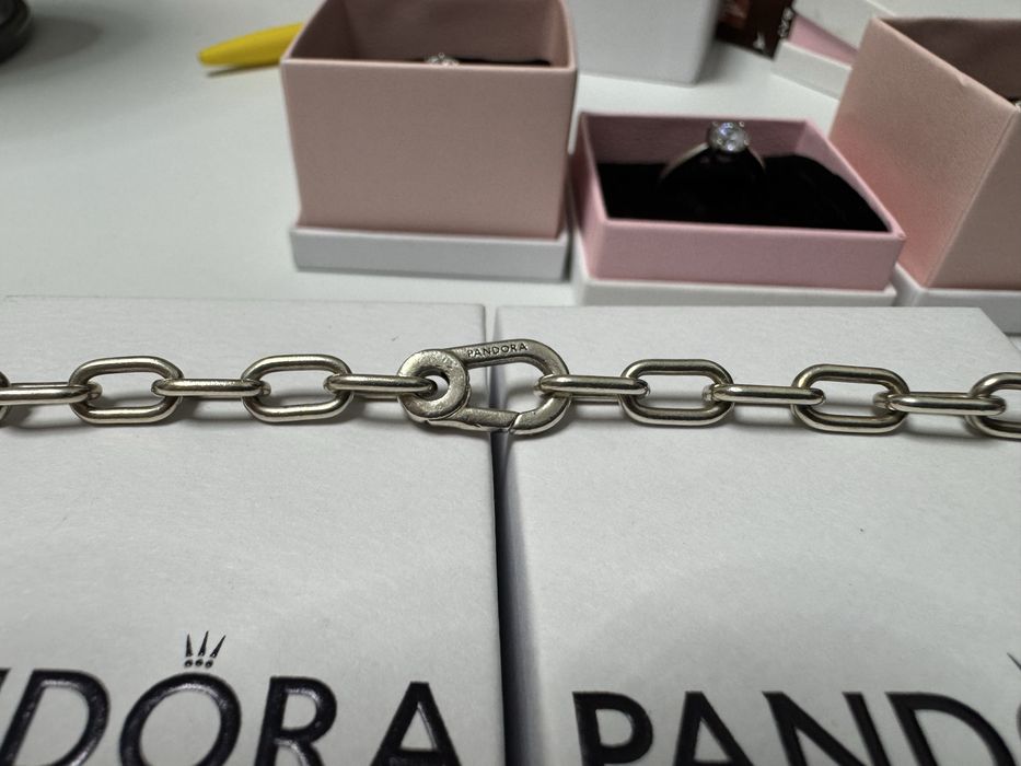 Pandora Set Bijuterii Originale - Inele și Lanț Argint 925