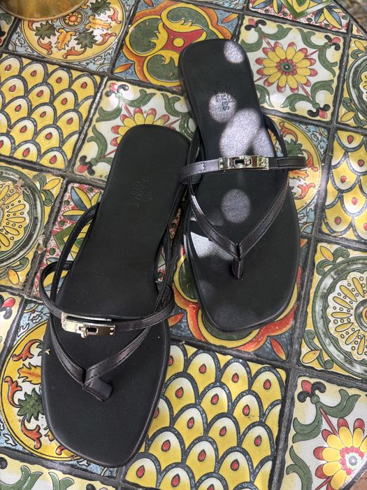papuci hermes piele naturala