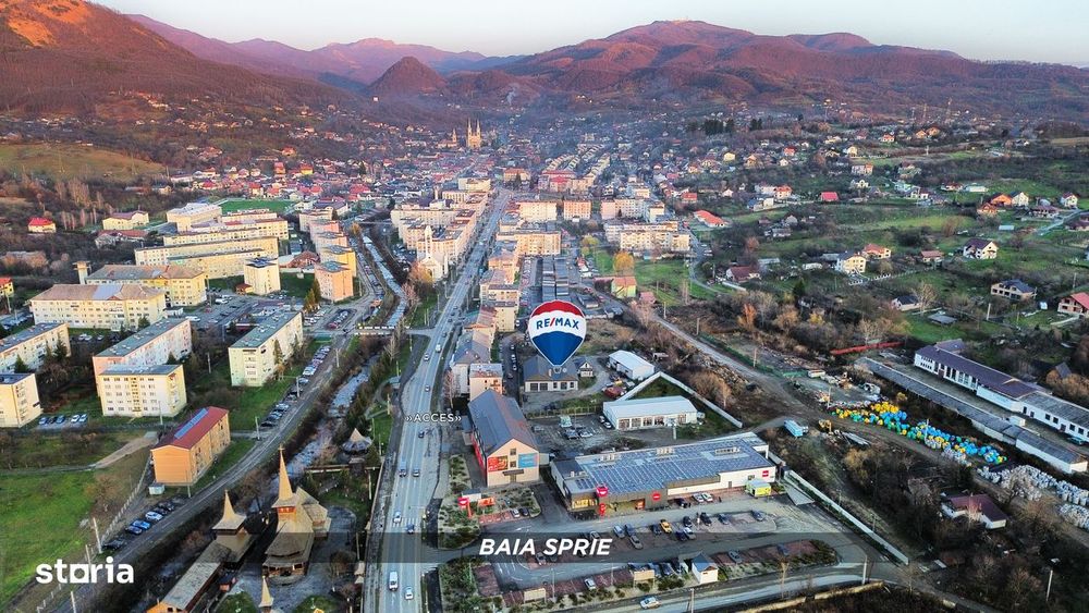 Teren 6,820mp, service, birouri si 2 hale in Baia Sprie zona Centrala