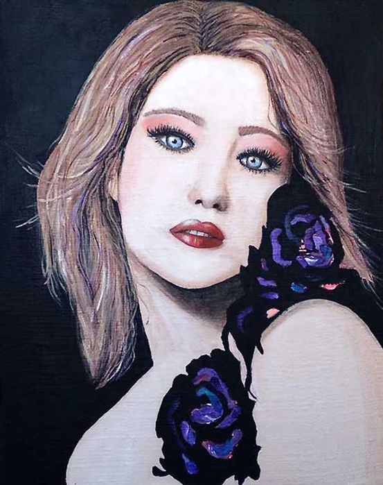 Tablou, portret femeie, 60,5 cm x 47, 5 cm