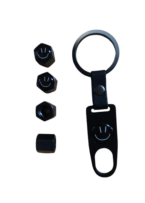 Капачки за вентили на гуми 4бр. с Ключодържател Ключ за стягане Металн