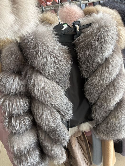 Палто от естествен косъм лисица и лама