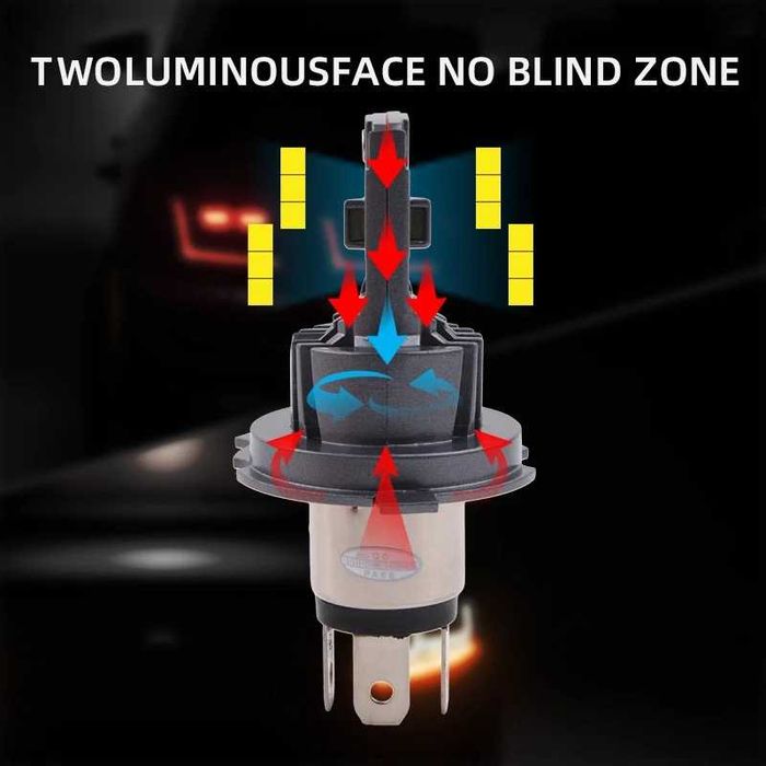 2023 Модел 180W LED Диодни крушки H4 12V 200% Светлина Директен Монтаж