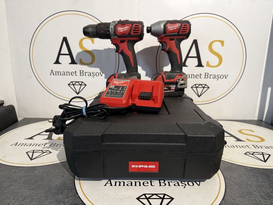 Set Filetante cu percutie Milwaukee M18 BPP2Q-402 4ah 18v