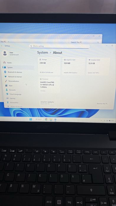 Acer Aspire 3 gen 10 i3 ssd 256gb 12gb ram