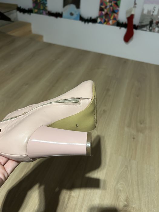 Cizme din piele naturala roz, marimea 38