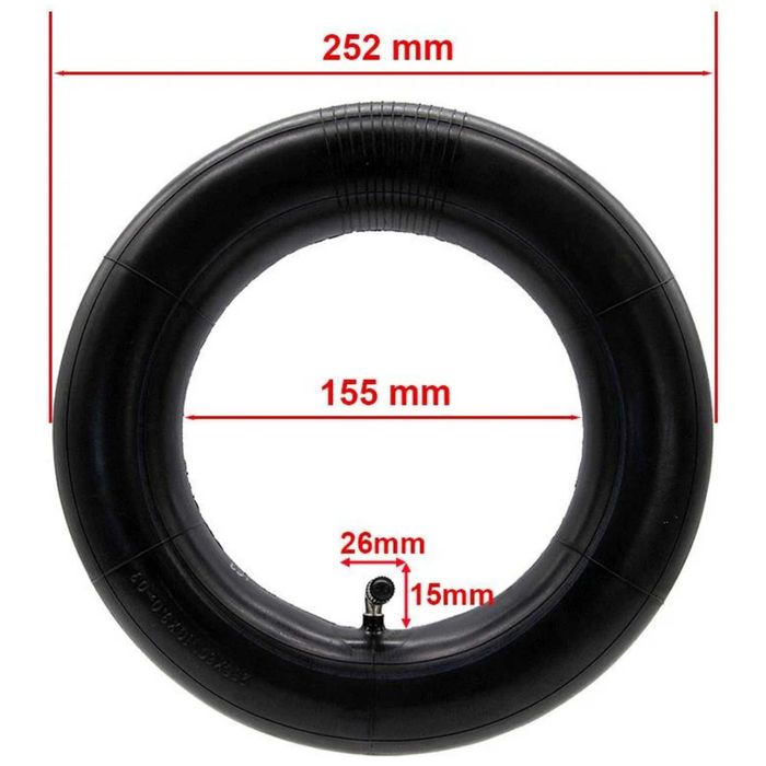 Naton.ro Camera 10x3, 255x80, 80/65-6 cu valva indoita la 90 de grade pentru trotinete electrice Kukirin G3 Pro, Kukirin M4/M4 Pro, Kugoo M4/M4 Pro