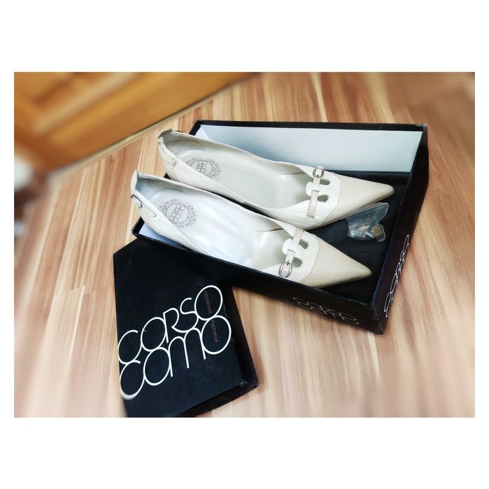 Каблуки женские бежевые из натуральной кожи Corso Como из Италии