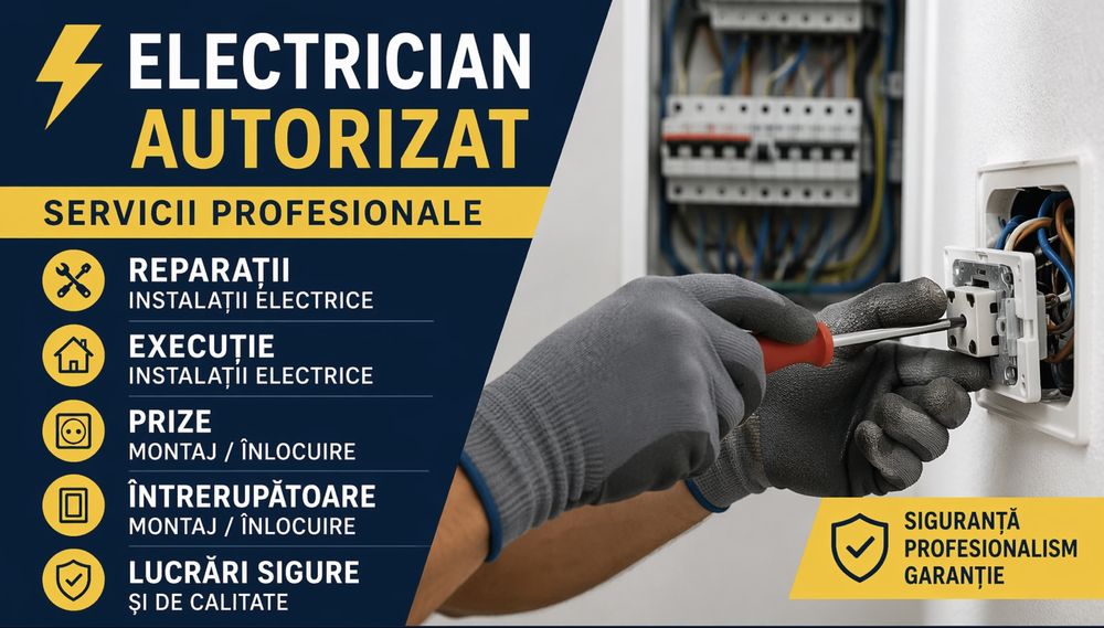 Electrician autorizat – instalații electrice si Camere Video