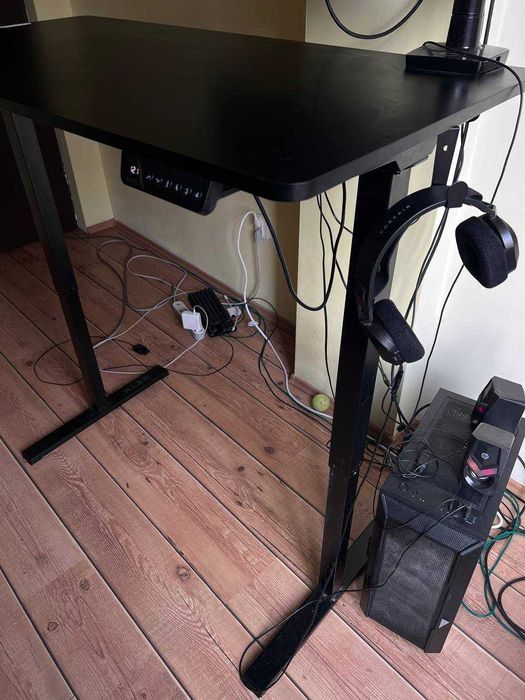 Birou reglabil electric 120x60 cm (70-120 cm) - negru