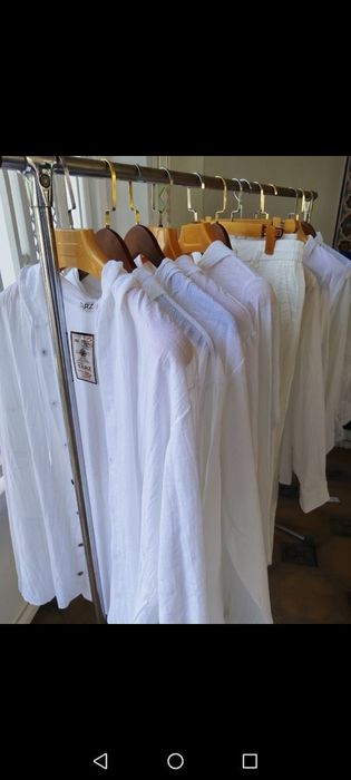 Мужская рубашка с капюшоном лен – длинный рукав, летняя