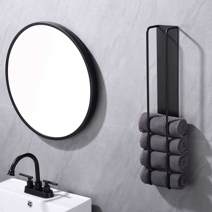 Suport pt prosoape  metalic, negru mat, fara gaurire perete TRANS GRAT