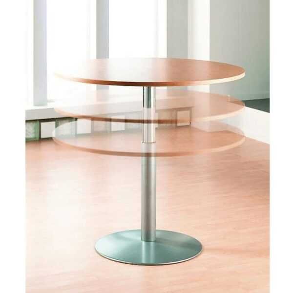 Masa  rotunda reglabila pe inaltime  producator  Haworth