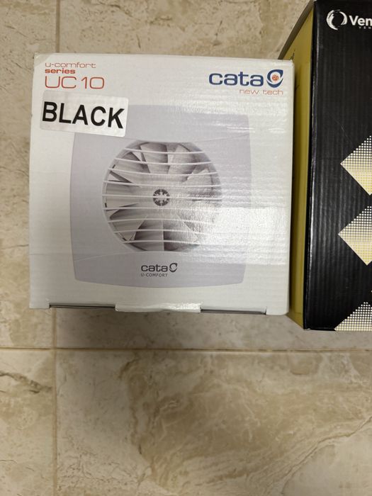 Ventilator baie uc10 hygro timer CATA 100mm  CULOARE NEGRU/NOu SIGILAT