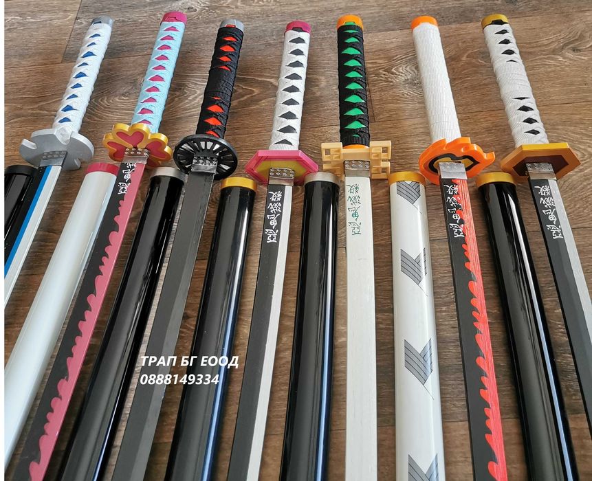 Demon Slayer Katana Cosplay Катана Острие от БАМБУК Аниме 80 и 104  см