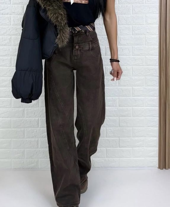 Дамски дънки с колан