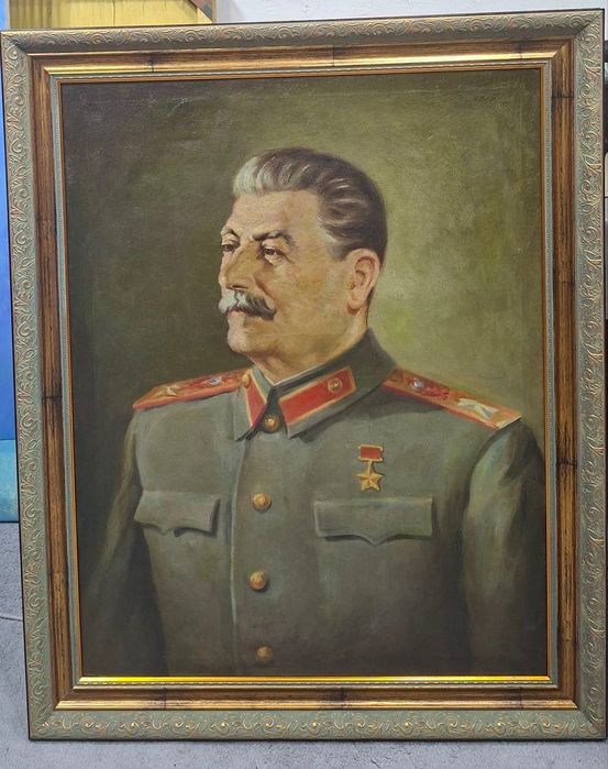 Картина Сталин  холст масло старый