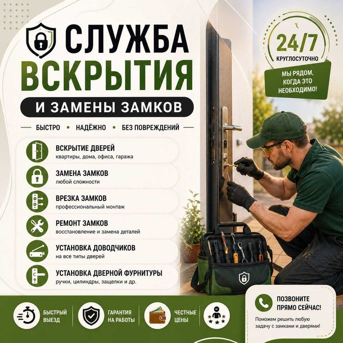 Вскрытие дверей - квартиры, ремонт замков, вскрытие авто
