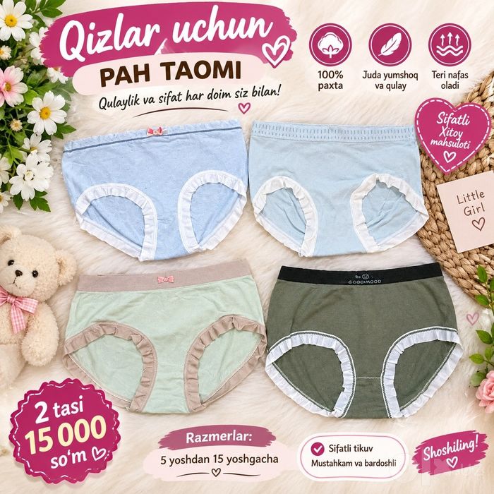 Qizlar uchun ichki kiyim