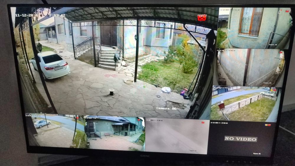 Установка камера  видеонаблюдения