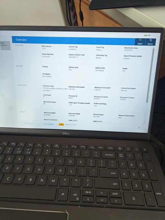 DELL Vostro 5502 i5-1135G7 16GB RAM 512 SSD