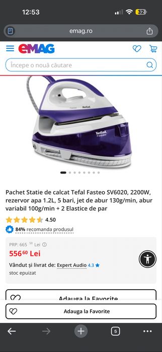 Fier de calcat tefal cu statie