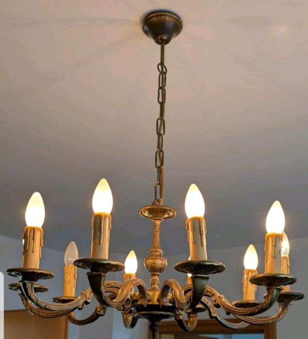 Candelabru vintage  bronz, in stil rococo francez/Ludovic Xv, 8 brate