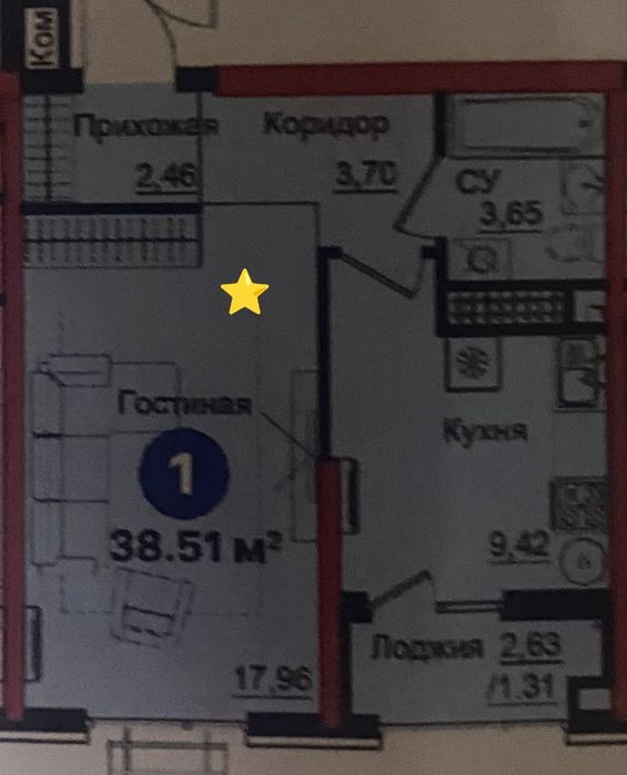 ЖК Yangi Baxt 1-комнатная 40м2 ‼️круг Рохат