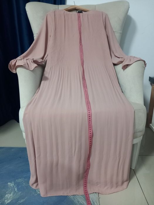 Rochie lunga plisata powder Pink mărimea S Zara