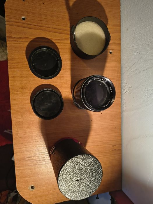 Obiectiv Foto Popular, f2.8 135mm, m42+adaptor electrizat canon EF vin