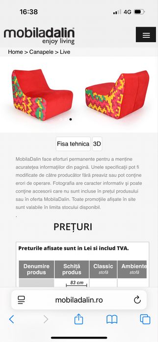 Fotolii mobila Dalin noi / impecabile
